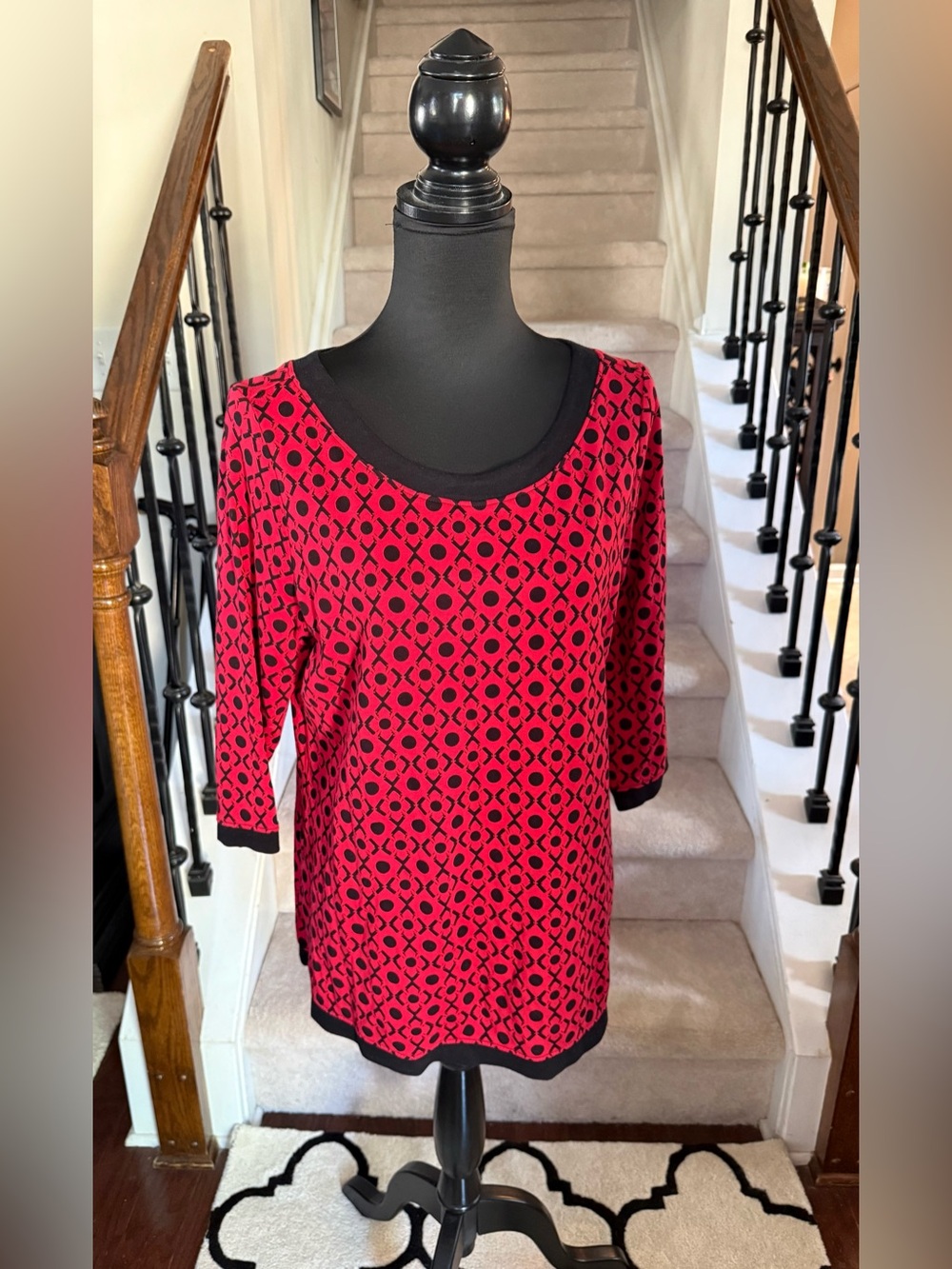 Ladies Red with Black Trim Tunic